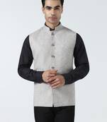 Men brown linen jacket