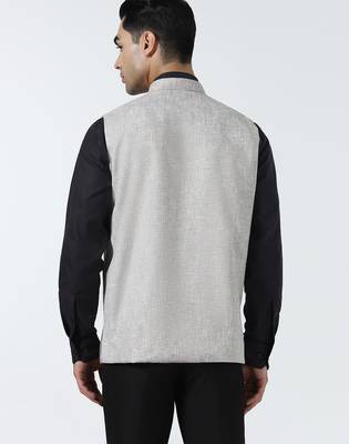 Men brown linen jacket 2