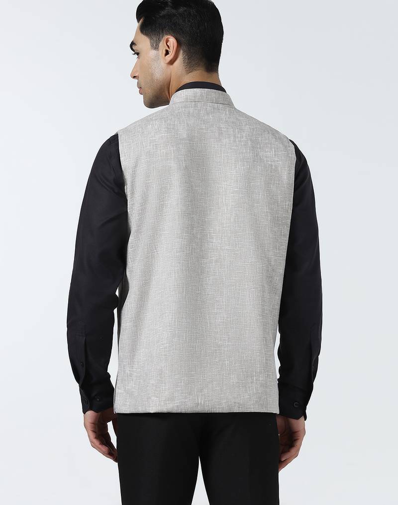 Men brown linen jacket