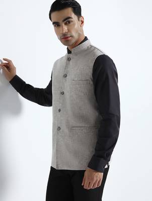 Men brown linen jacket 5