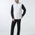 Men checked band collar nehru jacket