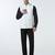 Men checked band collar nehru jacket