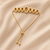 Premium gold adjustable bracelet with oval crystal link design for women