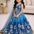 Kids Double Shading Sky Embroidered Lehenga Choli with Dupatta