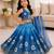 Kids Double Shading Sky Embroidered Lehenga Choli with Dupatta