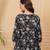 Black floral printed cotton tunic short kurti top for women