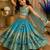Kids Blue Fendi Embroidered Lehenga Choli with Dupatta