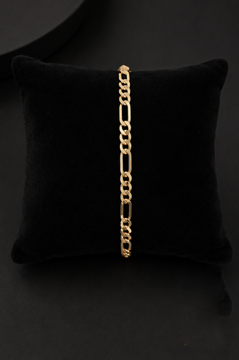 Gold figaro chain bracelet for men & women