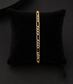 Gold figaro chain bracelet for men & women