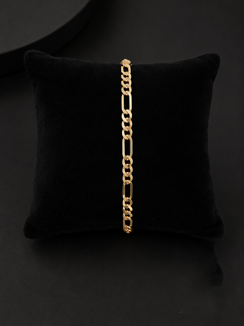 Gold figaro chain bracelet for men & women