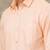 Peach cotton blend long sleeve shirt with border dhoti - dhoti set