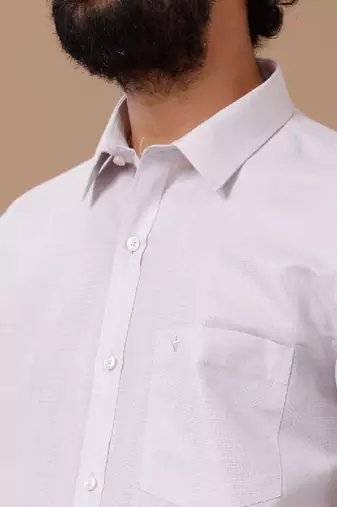 Lavender shirt cotton blend dhoti-kurta set