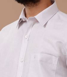 Lavender shirt cotton blend dhoti-kurta set