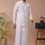 Lavender shirt cotton blend dhoti-kurta set
