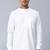 White thread work cotton straight kurta