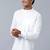 White thread work cotton straight kurta