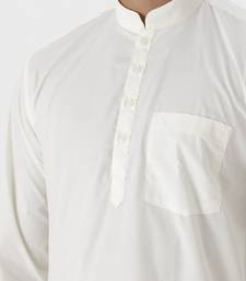 Cream plain regular kurta