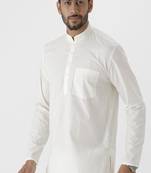 Cream plain regular kurta