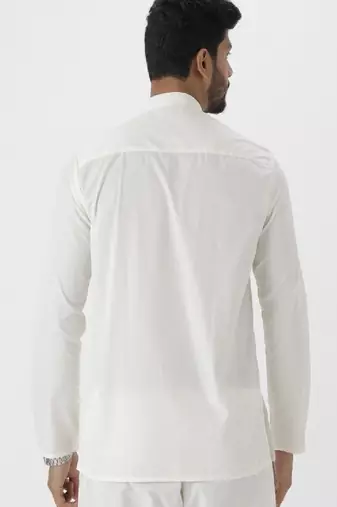 Cream plain regular kurta