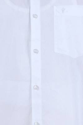white zari bordered cotton blend men's shirt and veshti set 2