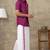 Violet plain cotton shirt dhoti-kurta