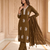 Vibrant gold embroidered kurti with pant and dupatta set