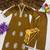 Vibrant gold embroidered kurti with pant and dupatta set