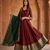 Royal maroon anarkali gown with zari border dupatta for women