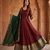 Royal maroon anarkali gown with zari border dupatta for women