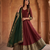 Royal maroon anarkali gown with zari border dupatta for women