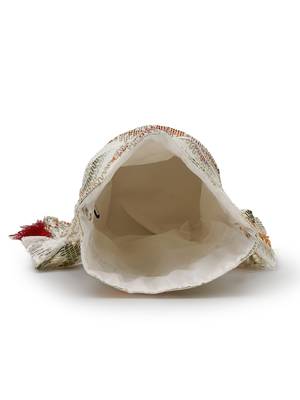  jashn edit ivory faux silk chevron woven potli 6