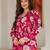 Red floral printed cotton tunic short kurti top for women