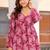 Maroon floral printed cotton tunic short kurti top for women