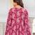 Maroon floral printed cotton tunic short kurti top for women