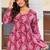 Maroon floral printed cotton tunic short kurti top for women