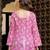 Pink floral printed cotton tunic short kurti top for women
