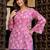 Pink floral printed cotton tunic short kurti top for women
