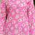 Pink floral printed cotton tunic short kurti top for women