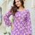 Purple floral printed cotton tunic short kurti top for women