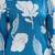 Blue floral printed cotton tunic short kurti top for women