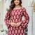 Maroon floral printed cotton tunic short kurti top for women