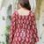 Maroon floral printed cotton tunic short kurti top for women