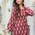 Maroon floral printed cotton tunic short kurti top for women