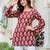 Maroon floral printed cotton tunic short kurti top for women
