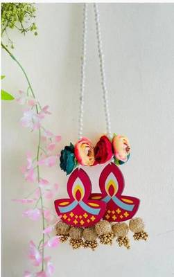 Traditional Diya Hanging Gota Balls – Perfect for Celebrations | Set of 4, 30 cm Length  (SMALL01-1) 1