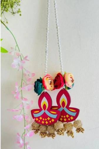 Traditional Diya Hanging Gota Balls – Perfect for Celebrations | Set of 4, 30 cm Length  (SMALL01-1)