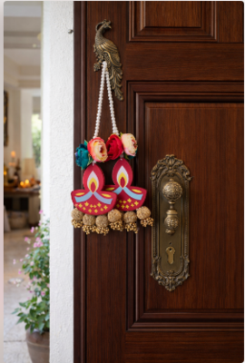 Traditional Diya Hanging Gota Balls – Perfect for Celebrations | Set of 4, 30 cm Length  (SMALL01-1) 5