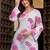 White floral printed cotton tunic short kurti top for women