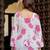 White floral printed cotton tunic short kurti top for women