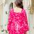 Pink floral printed cotton tunic short kurti top for women